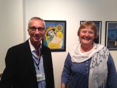 Cllr O'Leary and artist Angela Bea